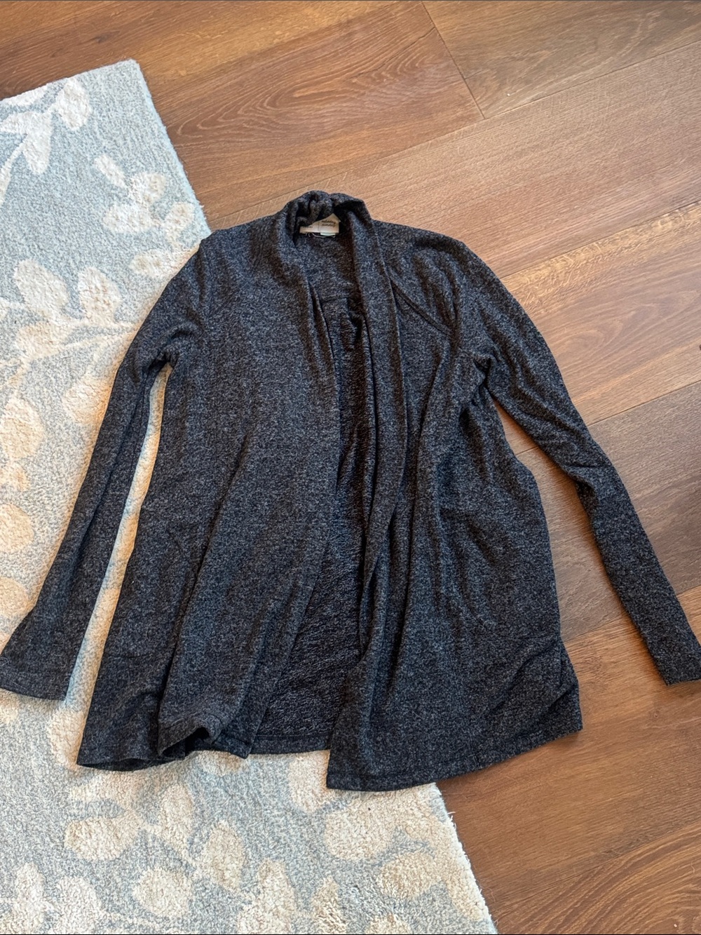 Anthropologie Open-Front Dark Charcoal Gray Cardigan